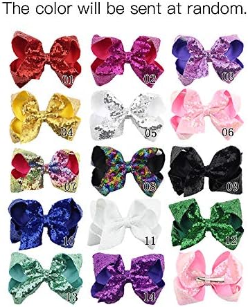 homese Children Cute Hairpin Girl Lovely Bowknot Hair Accessories Bling Sparkly Glitter Hair Bows Clip