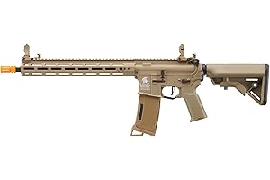 Lancer Tactical Gen 3 Lightweight Durable Polymer M4 Airsoft MLOK AEG w/High Speed Mid Cap with Programmable Fast Trigger (ETU & MOSFET)