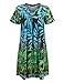 MBJ Womens Print Front and Back Yoke Pleats Dress Top XXXL Green
