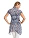 MBJ WT1312 Womens Print Short Sleeve Empire Line Side Panel Tunic XXL CORAL_NAVY
