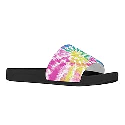 Howilath Rainbow Spiral Tie Dye Slide Sandals Women