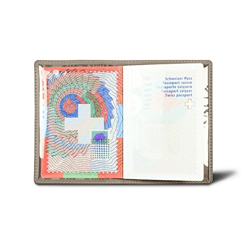 Lucrin - Universal Passport Holder - Dark Taupe - Genuine Leather