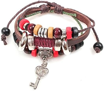 Melodyep New Korean Rivets Bracelet Unique Italian Design Key Three Leather Genuine Leather Bracelet