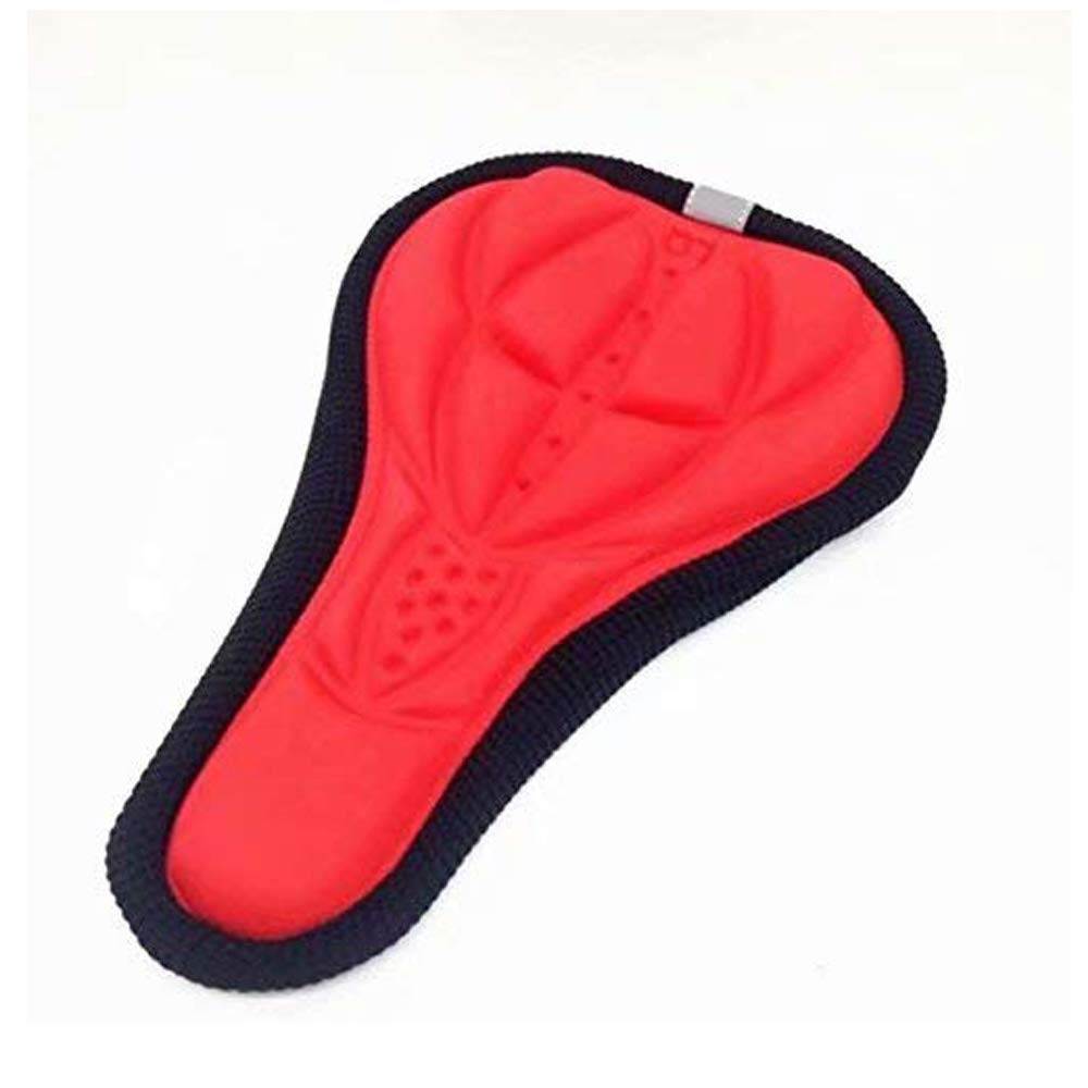 VOANZO 2 PCS Mountain Bike Saddle Cover airy pillows 3D Silicone Comfortable Seat Cover Cushion sets Bicycle Cycle Accessories (Red)