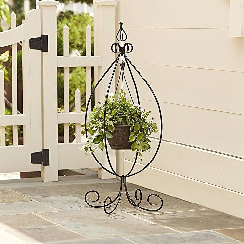 Hanging Flower Pot Plant Stand Metal Basket Holder Is A Perfect Decor For Your Home, Garden, Patio, Porch, Yard