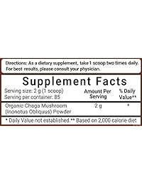 Máxima Resistencia orgánico puro Chaga mushroom 100: 1 en polvo. Potente sistema inmune...