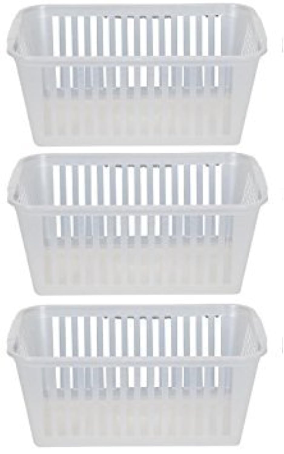 37cm Clear Plastic Handy Basket Storage Basket - Set Of 3
