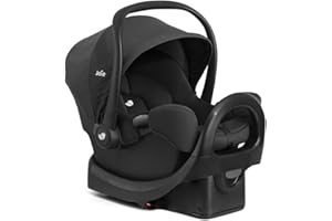 Joie Rue Lightweight Infant Car Seat & Anti-Rebound Base –Side-Impact Protection, 5-Point Harness, and UPF 50+ Canopy for Newborns and Infants (Shale)