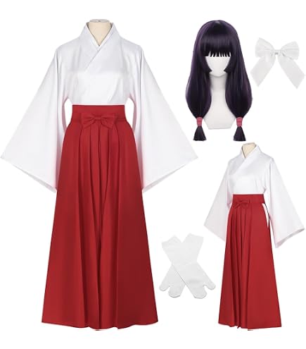 コスプレ衣装 mikoto Amazon.com: TOKYO-T Kikyo Cosplay Miko Costume Red and White