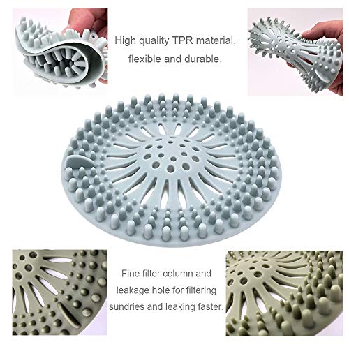 VRPOWER Hair Catcher, Trap Debris, Vegetable Leaves and Hair Effectively, Universal Size Widely Applicable for Most Bathtub, Shower or Kitchen Sinks (5 inches)