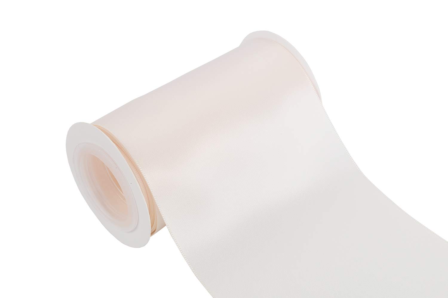 ITIsparkle 100mm Width (4") Double Faced Satin 4.5 Meters (Full Reel) Premium Quality Ribbon Ideal for Crafts/Gift Wrapping/Floristry - Ivory
