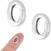 HOBBIESAY 2PCS 925 Sterling Silver Spring Gate Rings Necklace Ring Clip Spring Clasps Ring Bracelet Necklace Shortener Clasp Carabiner Snap Clip O Rings for Jewelry Making Clasps DIY Craft Supplies