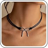 Yheakne Vintage Black Suede Choker Necklace Black Velvet Bow Necklace Hollow Bowknot Necklaces Velvet Bow Tie Collar Necklace Jewelry for Women