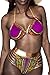 Sundray Pink African Tribal Printed 2PCS Bikini Sets Metallic Cutout Beachwear for Women S