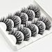 3D Mink Hair False Eyelashes with a Tweezer, Full Strips Thick Cross Long Lashes Wispy Fluffy Eye Makeup Tools, 5 Pairs