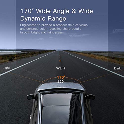 Dual Dash Cam for Cars - Front and Rear 1080P FHD Car DVR Dash Camera Recorder with WiFi ,150° Wide Angle, Super Night Vision, G-sensor WDR, Loop Recording - Thumbnail 4