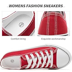 FRACORA Womens White Canvas Sneakers Low Top Canvas
