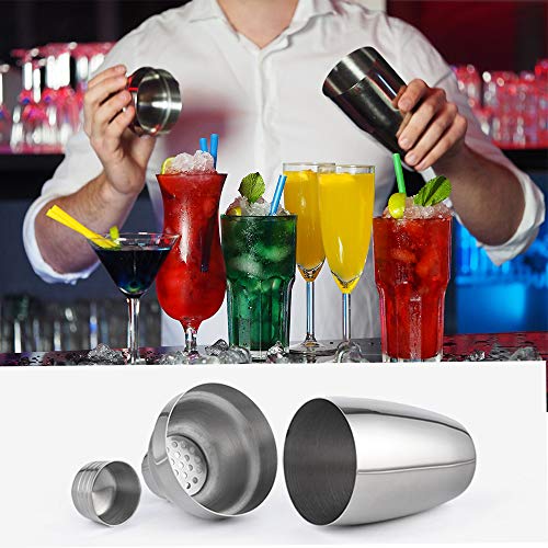 Bar-Set, Cocktail-Shaker-Set, Silber, 680 ml, 6 Stück Barkeeper-Martini-Shaker-Set und Messbecher, für Getränke… – Bild 5