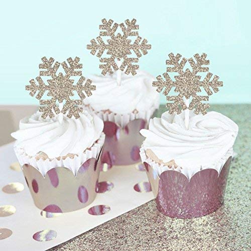 Amazon Com Snowflake Cupcake Toppers Winter Onederland Party