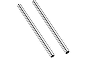 ETAUWE 3/8 Inch (9.5mm) OD Round Metal Pipe, 304 Stainless Steel Tubing, 12" Length Weldable Industrial Straight Tube, 2 PCS