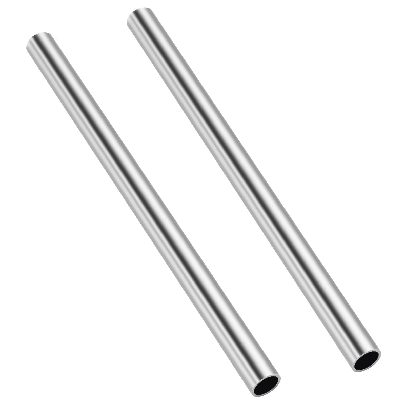 Photo 1 of 3/8 Inch (9.5mm) OD Round Metal Pipe, 304 Stainless Steel Tubing, 12" Length Weldable Industrial Straight Tube, 2 PCS
