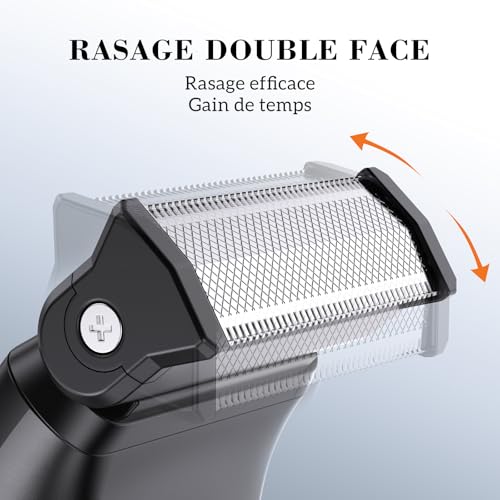 MAXGROOM 2 in 1 Men's Intimate Body Trimmer, Men's Electric Shaver IPX6 Waterproof, Double-Sided Blades, Men's Intimate Areas Shaver, Adjustable Shoe 1-10mm, LED Display, 100min Battery Life