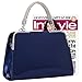 MG Collection Matana Faux Patent Leather Doctor Tote Purse, Navy Blue, One Size