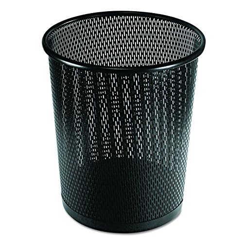 Artistic Urban Collection Punched Metal Business Waste Bin Garbage Can, Black (ART20017)