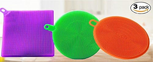 Silicone Sponge for Washing Dishes Antibacterial Mildew-Free Brushes Scrubber for Kitchen,3 Pack Household Cleaning Sponges