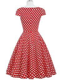 Vestido de cóctel retro vintage de manga corta para mujer de los años 50
