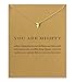 HOOPE Clavicle Necklace with Card, Small Dainty Pendant,Greeting Card with Best Wish, Delicate and Classy Party Jewelry Favors, Alloy