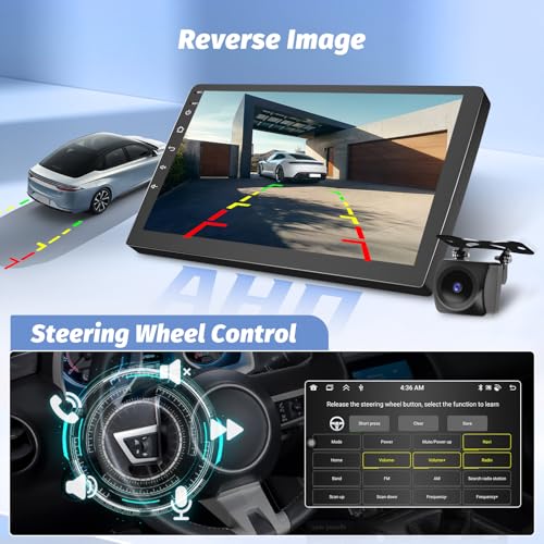 [8 Core 4G+64G] Hikity Car Radio for Ford Fiesta MK6 2009-2016 Wireless Carplay Android Car Android 15 Car Radio 9 Inch Car Stereo with GPS 32EQ WIFI Bluetooth SWC MIC Rear Camera