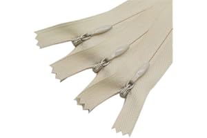 YaHoGa 10pcs 22 Inches Invisible Zippers Conceal Zippers for Sewing, Dress, Garments, Clothes, Pillow, Tailor, Craft (Beige, 22")