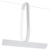 G&Uuml;TEWERK Shower Squeegee for Glass Doors, 10" White with No-Drill J-Hook | Hang Anywhere Without Adhesive, Seamless One-Piece Silicone, Encased Steel Core, Streak-Free Squeegee for Shower Glass &amp; Tile