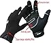 Andyshi Gloves Men Women Winter Outdoor Sports Anti-Slip Windproof Waterproof Touch Screen Cycling Riding Skiing Running Driving Thicken Warm Fleece Lined Elastic Zipper Glove (Black2, Medium)
