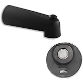 SENTO Black Universal Bathroom Tub Spout with Diverter, Durable Heavy Duty Metal Bathtub Faucet with Shower Diverter - 7 Inch