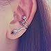 1Pcs Women's Retro Earring Leaves Design Ear Cuff Wrap(Silver)