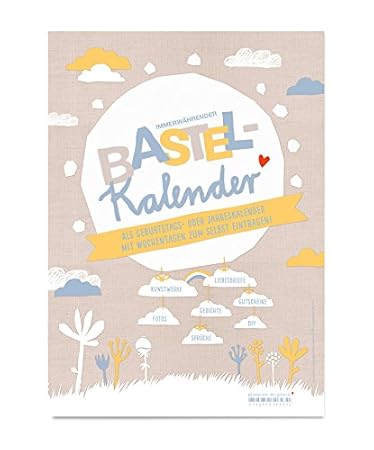 A4 Bastelkalender immerwährend zum Selbstgestalten | Fotokalender, Kreativkalender, Geburtstagskalender ohne Jahr | Scherensc