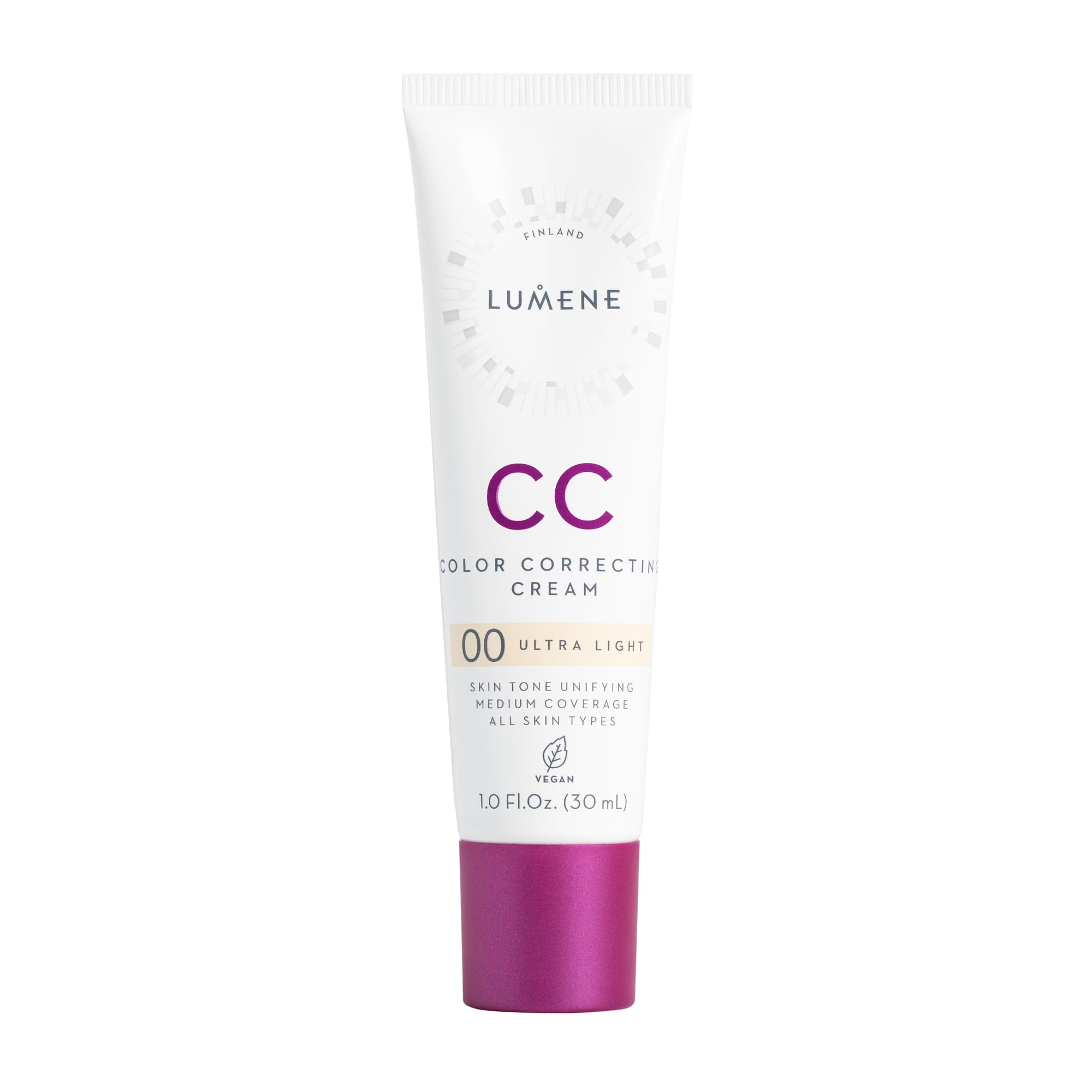 LUMENE CC Cream Color Correcting Cream Foundation | SPF 20 | Medium Coverage | Lightweight and Antioxidant-Rich | Hydrates While Reducing Redness | All Skin Types | Vegan |30 ml | Ultra Light