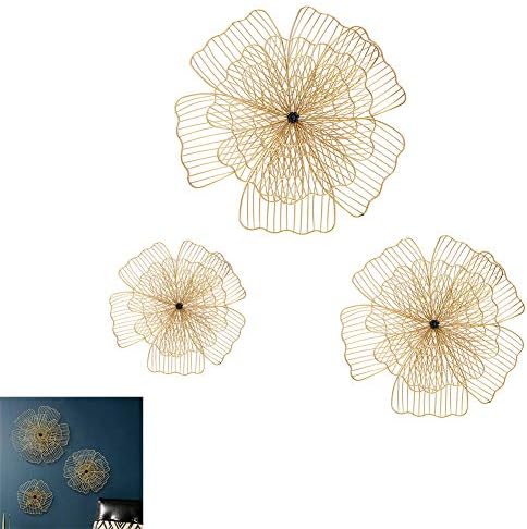 金属の花の壁ペンダント ノルディックライトラグジュアリーウォールデコレーションポーチリビングルームの背景