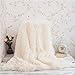 YOU SA Super Soft Shaggy Faux Fur Blanket Ultra Plush Decorative Throw Blanket 51''*63'',Cream White