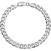 Verona Jewelers 925 Sterling Silver bracelet Italian Curb Cuban Link Chain Bracelet for Men 7.5MM, 8MM, 9.2MM, 11MM, 15MM,- 925 Sterling Silver Bracelet For Men, mens bracelet Silver Cuban Link Chain