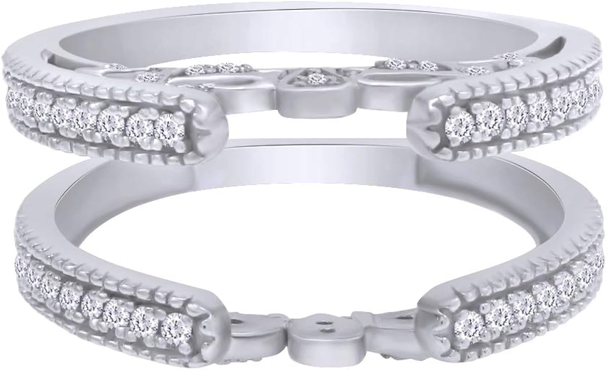 AFFY Millgrain Cathedral Ring Enhancer Guard with Cubic