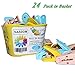 24 Pack Clothespins in Basket Mini Colored Utility Clips Holders Laundry Windproof Plastic Pegs for Outdoor Clothesline, Kitchen Bag Sealing