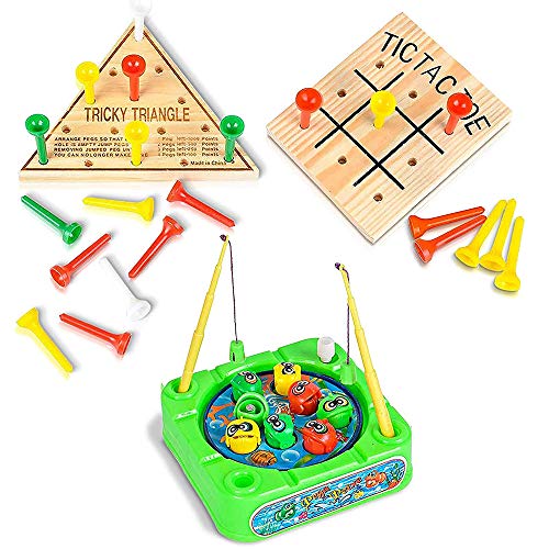 Gamie Travel Road Trip Games for Kids and Adults 3 Pieces Set Includes Mini TicTacToe
