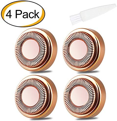 Facial Hair Remover Replacement Heads Flawless for Good Finishing and Well Touch 18K Gold Plated Blades Count 4