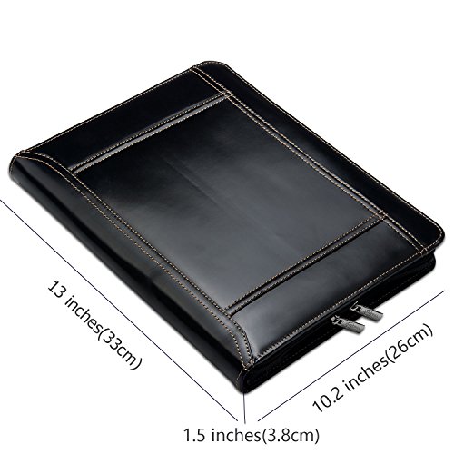 Leather Business Portfolio Professional Organizer A4 Document Folder Notepad Padfolio Case for Galaxy TabPro S 12