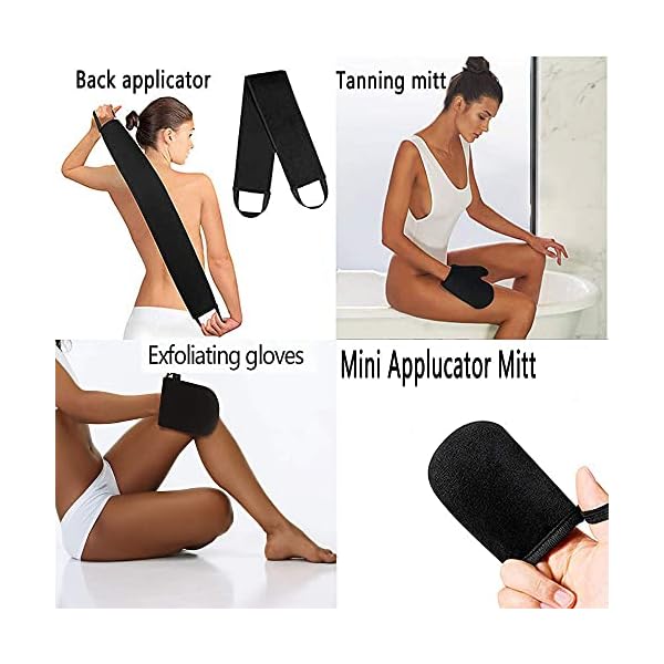 4-in-1-Tanning-Lotion-Applicator-Self-Tanning-Mitt-Applicator-to-Back-Exfoliating-Gloves-Tanning-Mitt-Set-for-Lotion-Cream-Medicine 4 in 1 Tanning Lotion Applicator, Self Tanning Mitt Applicator to Back, Exfoliating Gloves Tanning Mitt Set for Lotion…