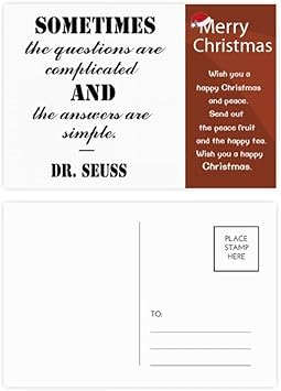 Las Preguntas Son Mas Sencillas Que Las Respuestas Citas Tarjeta Postal Con Mensaje De Navidad 20 Unidades Amazon Com Mx Oficina Y Papeleraa
