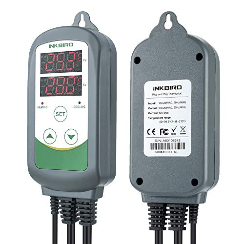 Inkbird ITC308 Thermostat 110V, 1100W PreWired Dual Stage Digital